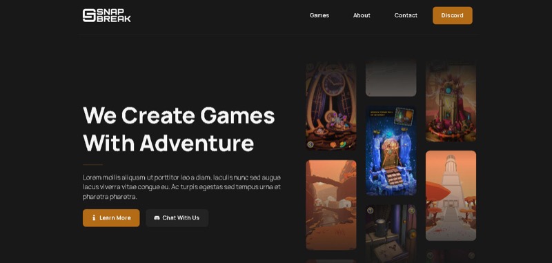 Custom website for a game studio built in Carrd
