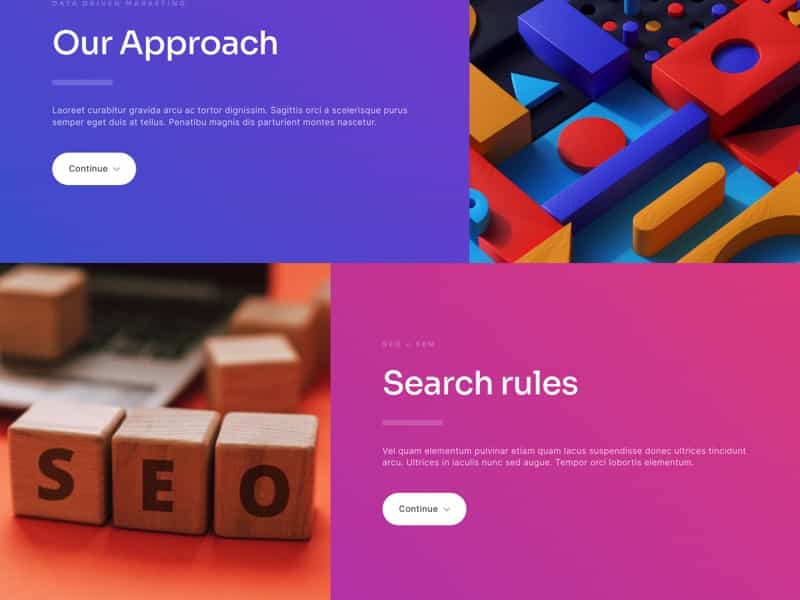 carrd template marketing agency gradients