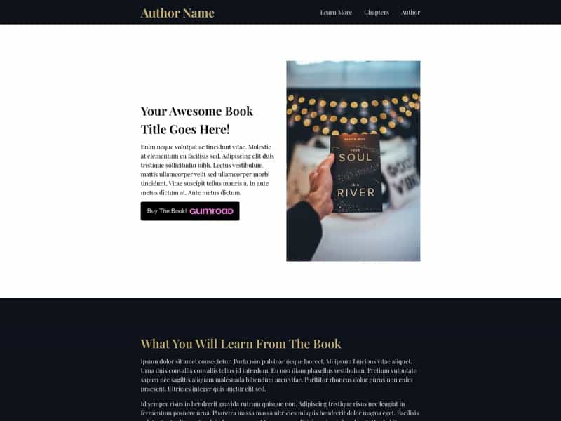 carrd template author book website