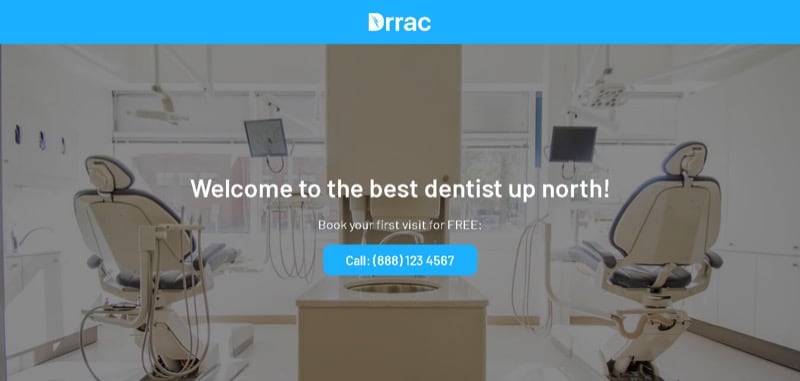 carrd template dentist website small business
