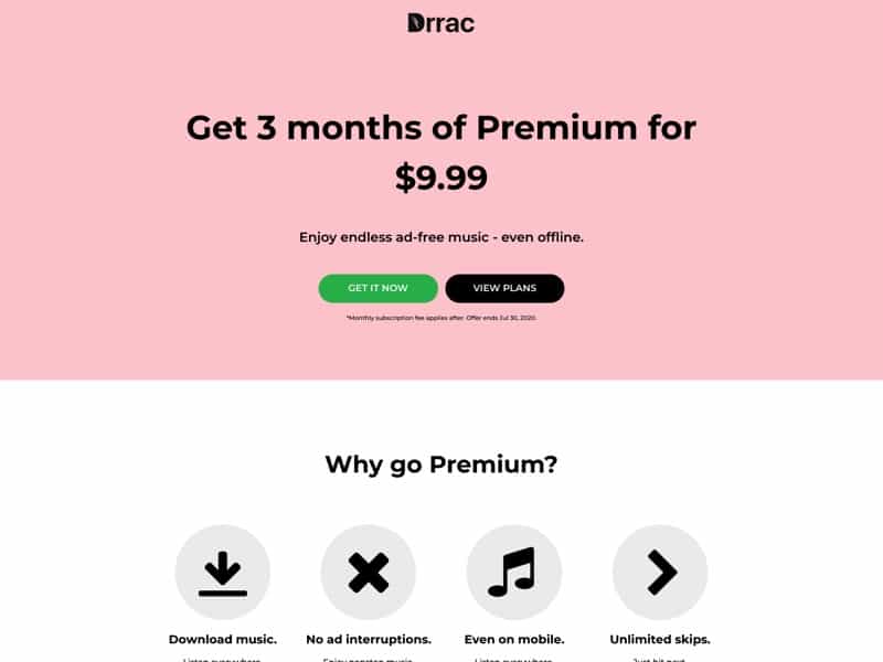 carrd template landing page spotify hommage