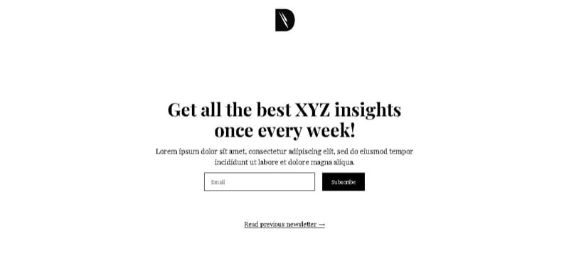 carrd template newsletter signup landingpage