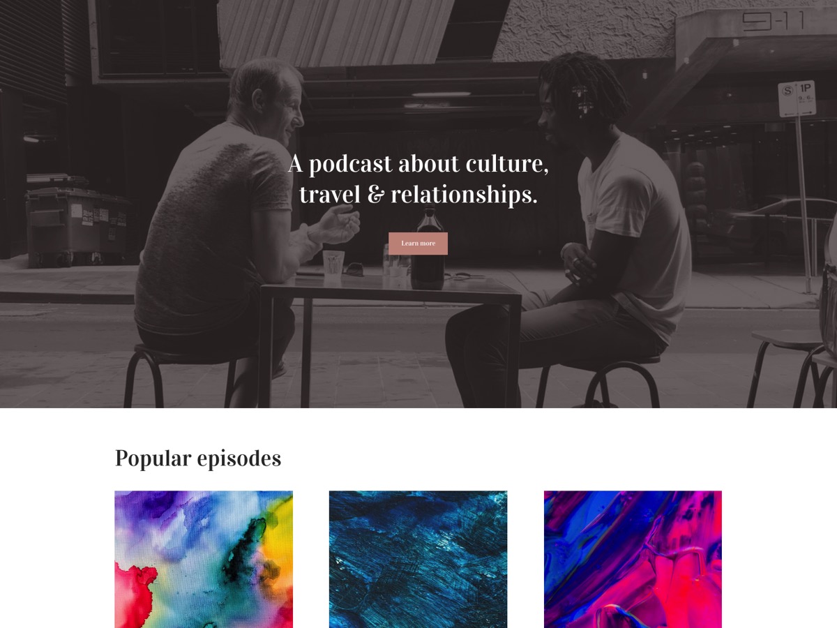 Screenshot of Carrd template Simple Podcast