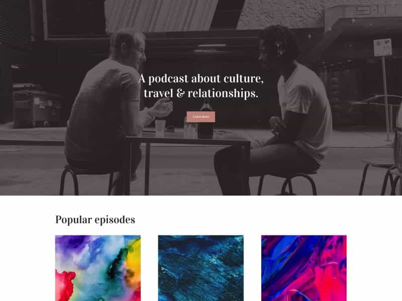 carrd template podcast product page