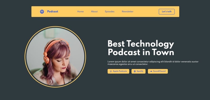 carrd template podcast website preview