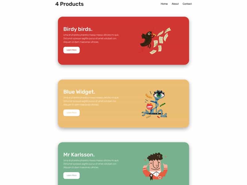 carrd template products page landingpage