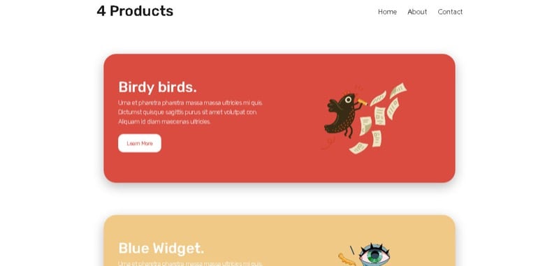 carrd template products page landingpage
