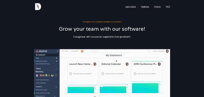 carrd template saas landingpage dark