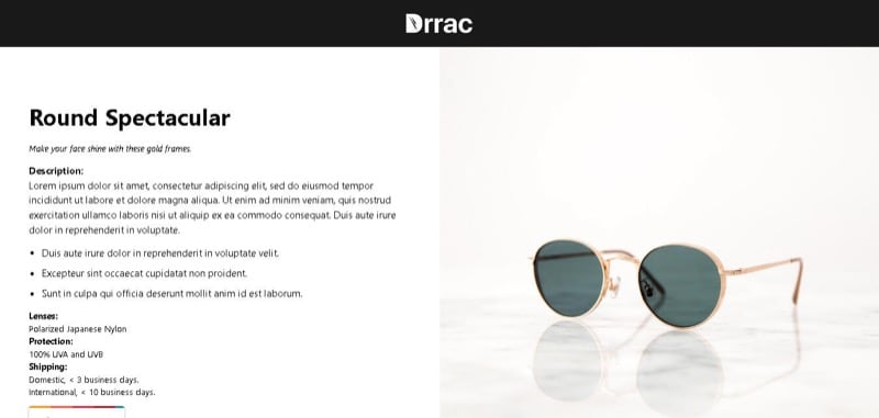 carrd template store front simple shop
