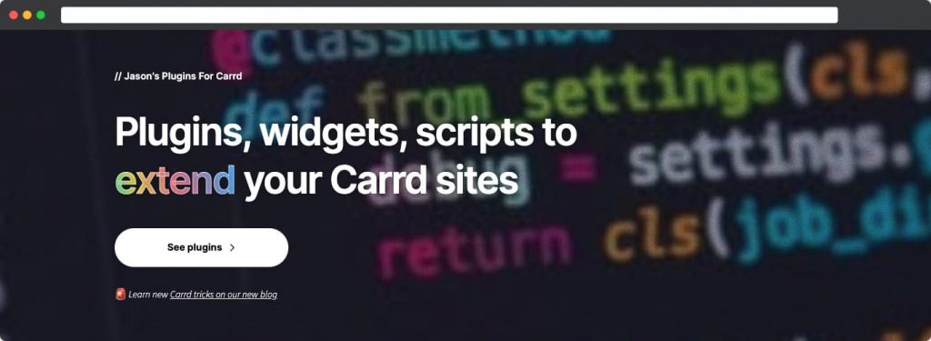 Screenshot plugins carrd.co