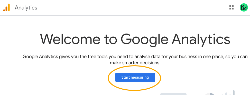 Screenshot Google Analytics, GA4 Account creation