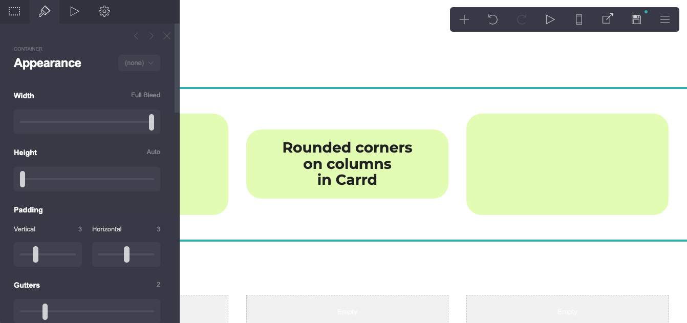 How to create columns with rounded corners in Carrd